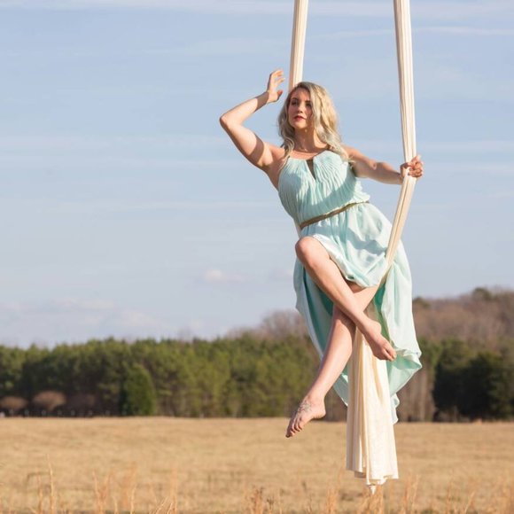 Custom RenzRags High/Low Aqua Dress - Picture 3 of 4